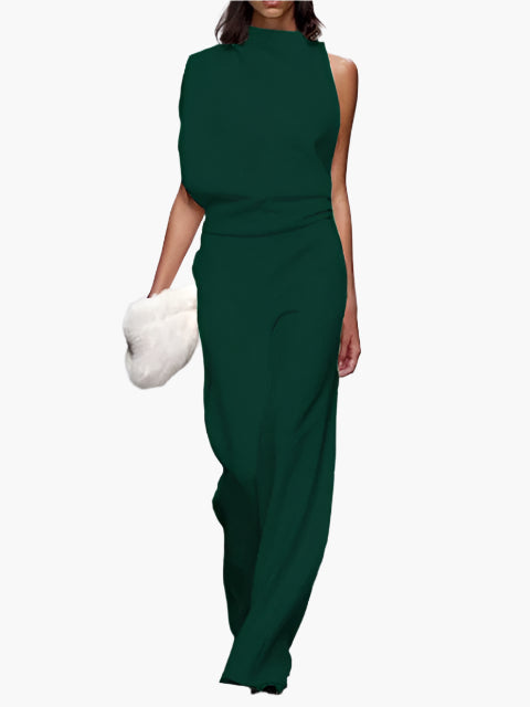 Women's Elegant Sleeveless Jumpsuit with Wide Legs – Stylish and Comfortable for Party and Office