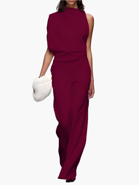 Women's Elegant Sleeveless Jumpsuit with Wide Legs – Stylish and Comfortable for Party and Office