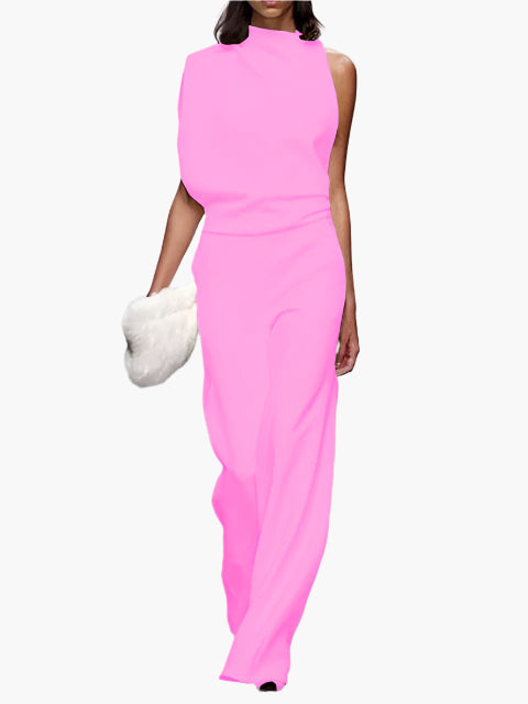 Women's Elegant Sleeveless Jumpsuit with Wide Legs – Stylish and Comfortable for Party and Office