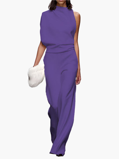 Women's Elegant Sleeveless Jumpsuit with Wide Legs – Stylish and Comfortable for Party and Office