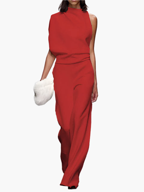 Women's Elegant Sleeveless Jumpsuit with Wide Legs – Stylish and Comfortable for Party and Office