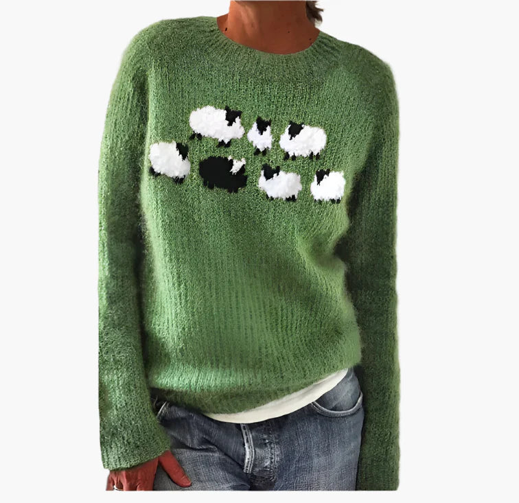 Dames Retro Stijl Gebreide Trui voor Herfst – Comfortabele Vintage Look