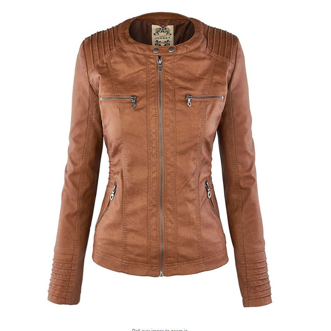 Women's Leather Jacket With Hood – Fashionable Water-Repellent Jacket For Every Occasion