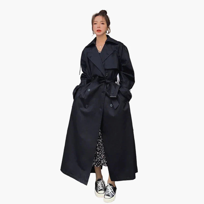 Women's Trenchcoat Oversized - Long Classic Trenchcoat for Casual and Business Use