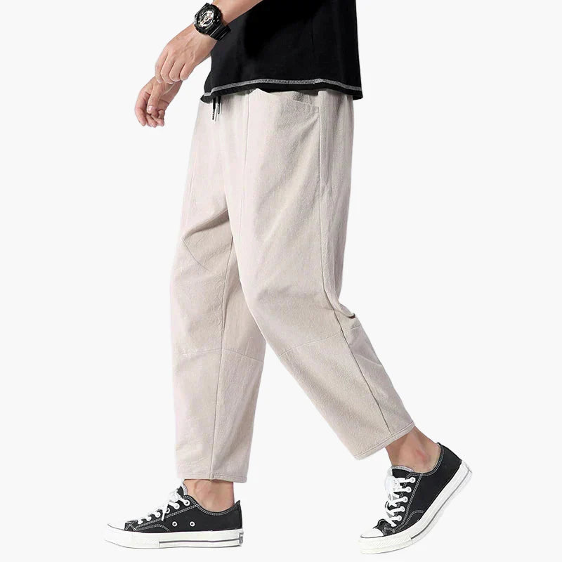 Men's Relaxed Cropped Pants Casual Style For Daily Use