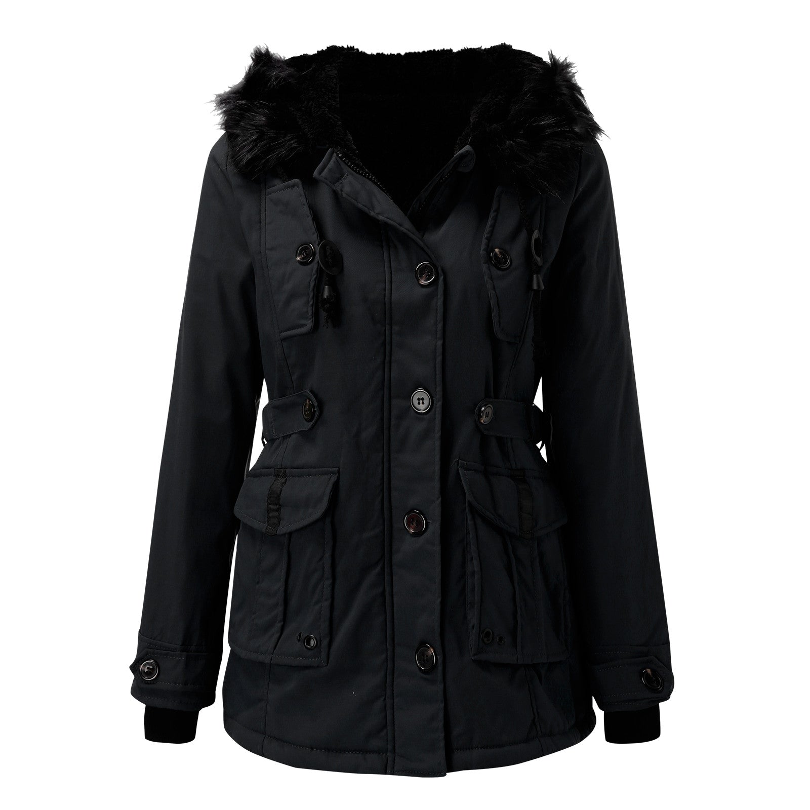 Women's Winter Parka with Hood and Faux Fur | Stylish Warm Jacket for Cold Days