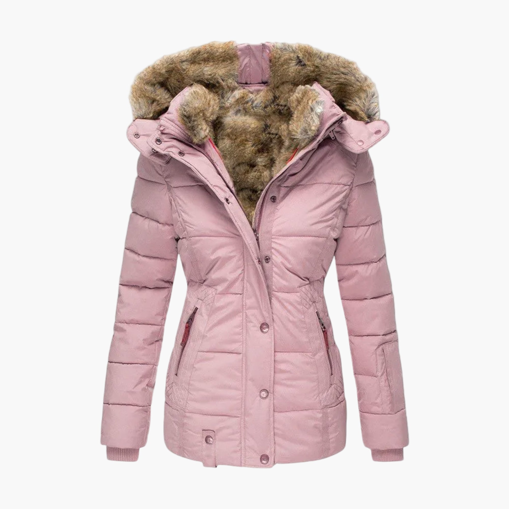 Women's Winter Coat with Luxury Fur Lining – Elegant Quilted Jacket for Cold Days