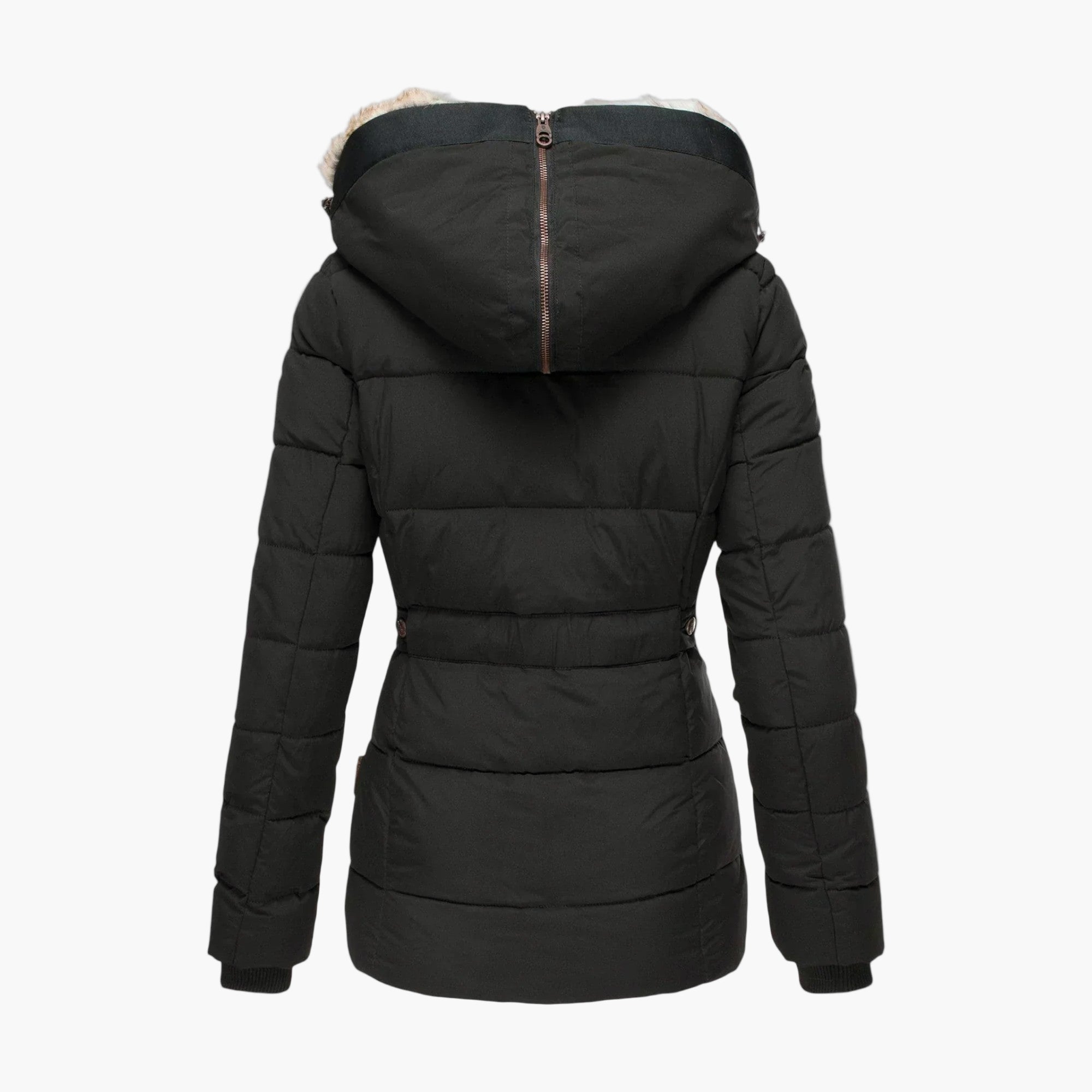 Women's Winter Coat with Luxury Fur Lining – Elegant Quilted Jacket for Cold Days