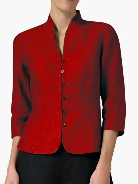 Women's Blazer – Elegant Tailored Jacket with Stand-up Collar for Business and Festive Occasions