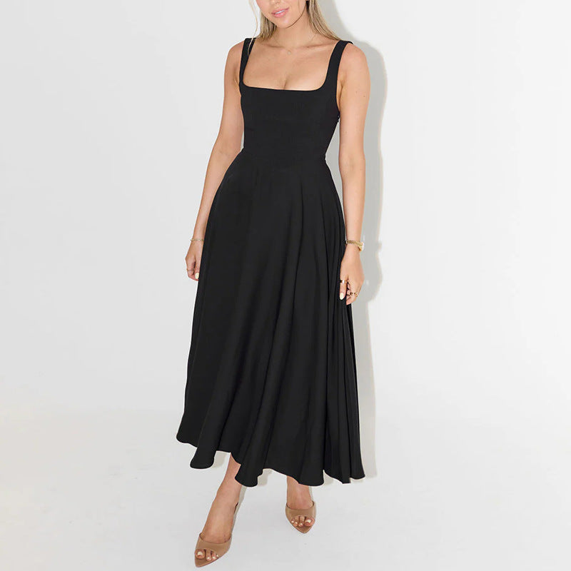 Women's Summer Elegant Maxi Dress with Shoulder Straps – Perfect for Parties and Casual Outings