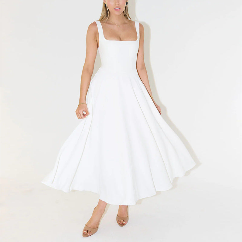 Women's Summer Elegant Maxi Dress with Shoulder Straps – Perfect for Parties and Casual Outings