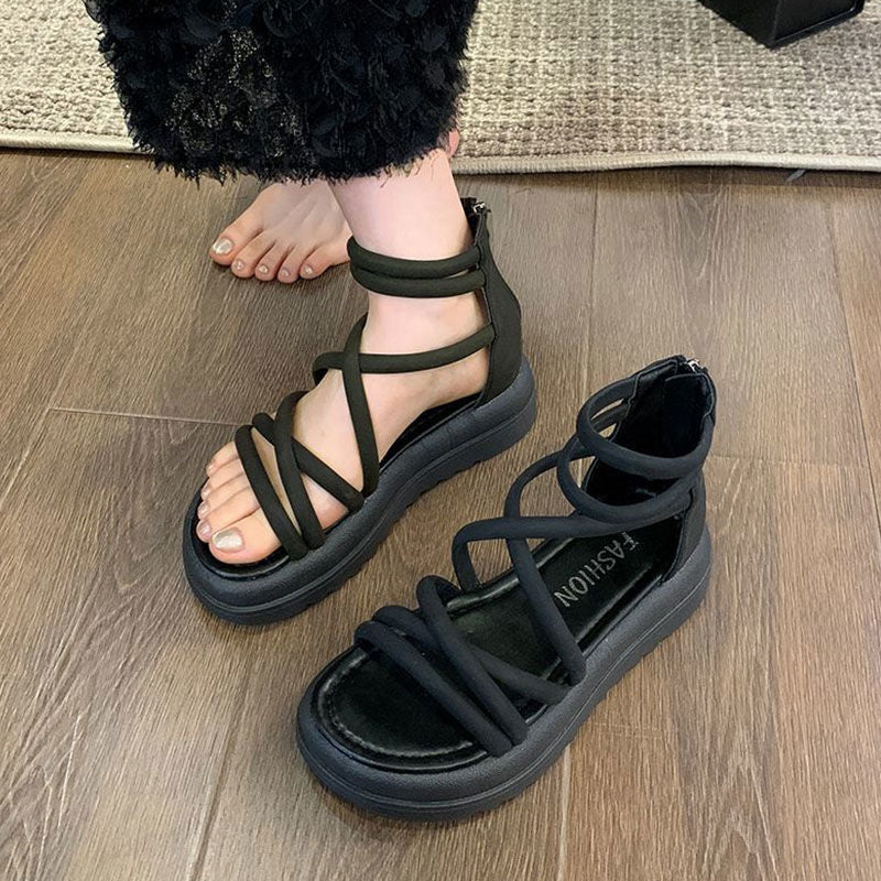 Christine – Women's Platform Sandals with Cross Straps