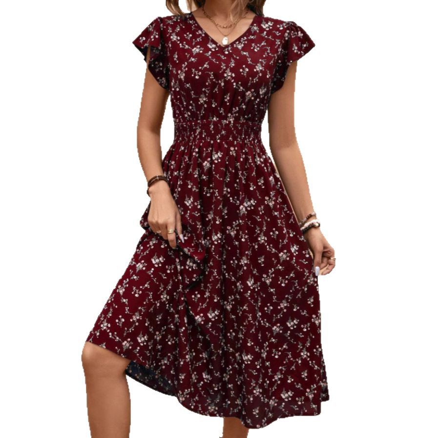 Jane – Elegant V-neck Dress with Ruffles