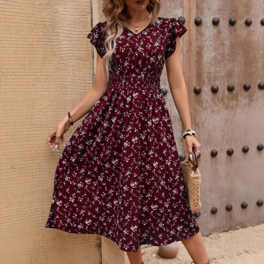 Jane – Elegant V-neck Dress with Ruffles