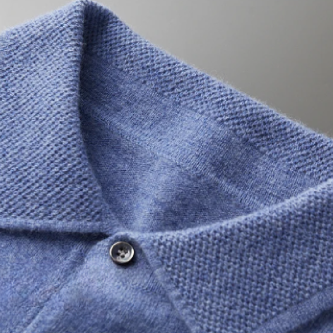 Men's Luxury Wool Polo Sweater – Stylish Classic Long Sleeves for Every Occasion