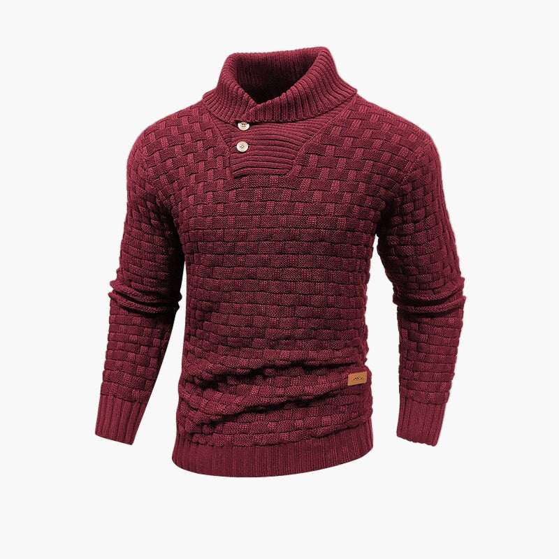 Stylish thermal knitted men's sweater with turtleneck for daily use