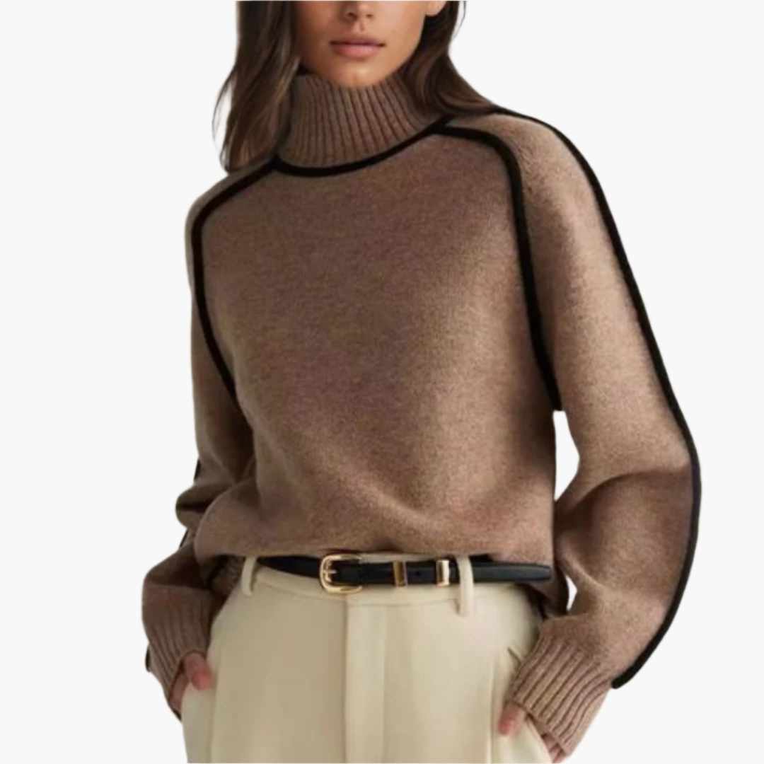 Women's Knitted Turtleneck Sweater – Modern Elegance for Autumn & Winter