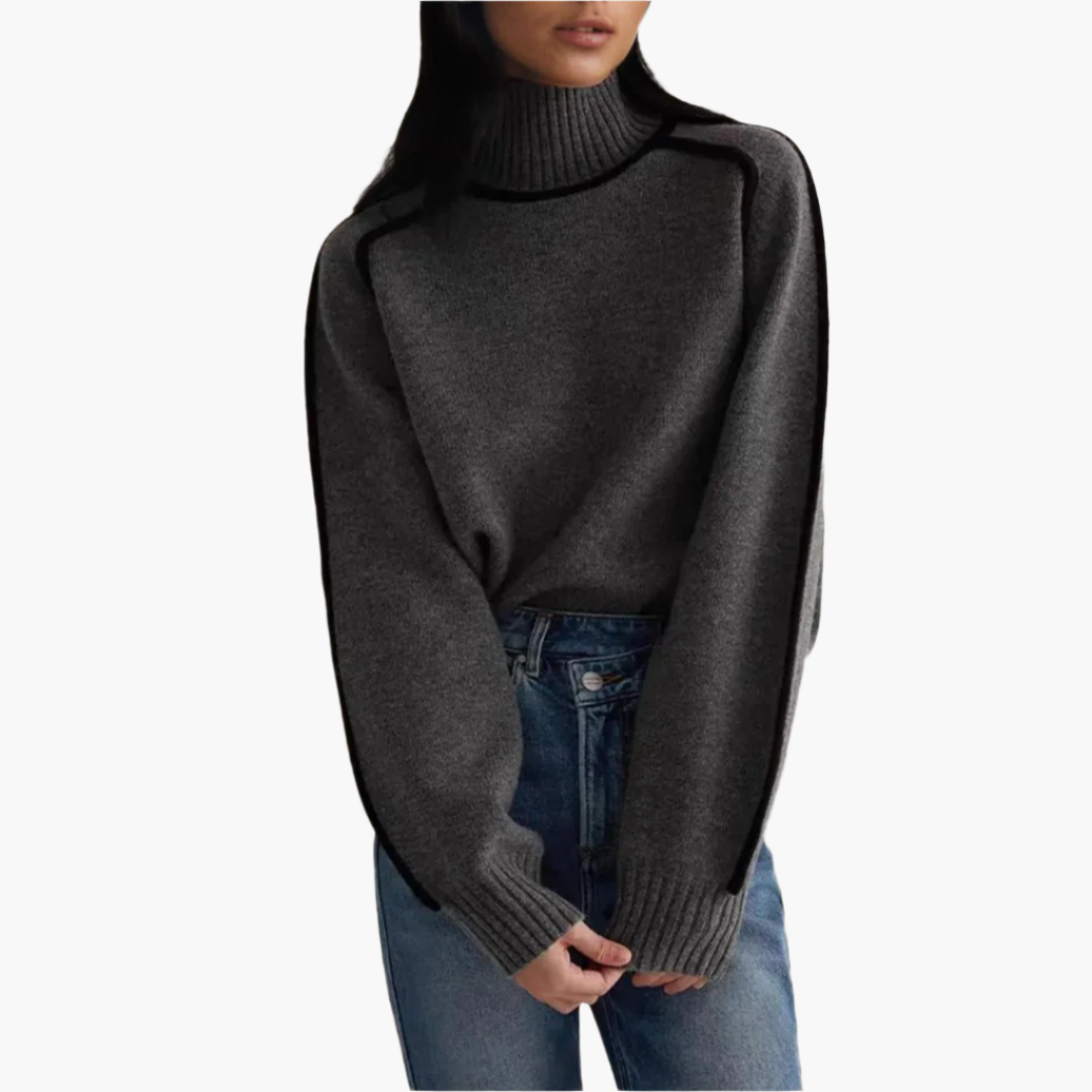 Women's Knitted Turtleneck Sweater – Modern Elegance for Autumn & Winter