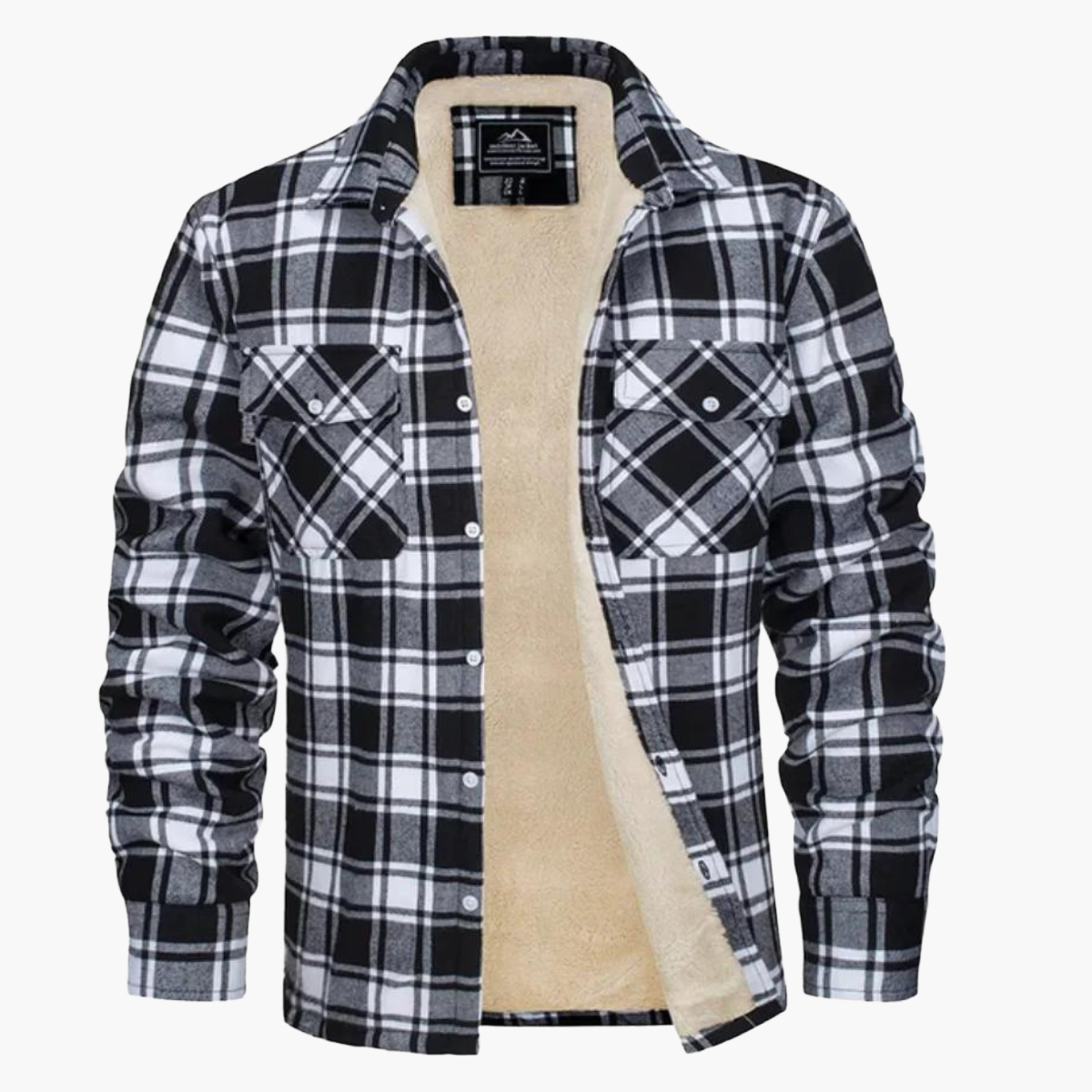 Men's Fleece Lined Checked Shirt Jacket - Stylish and Warm for Autumn and Winter