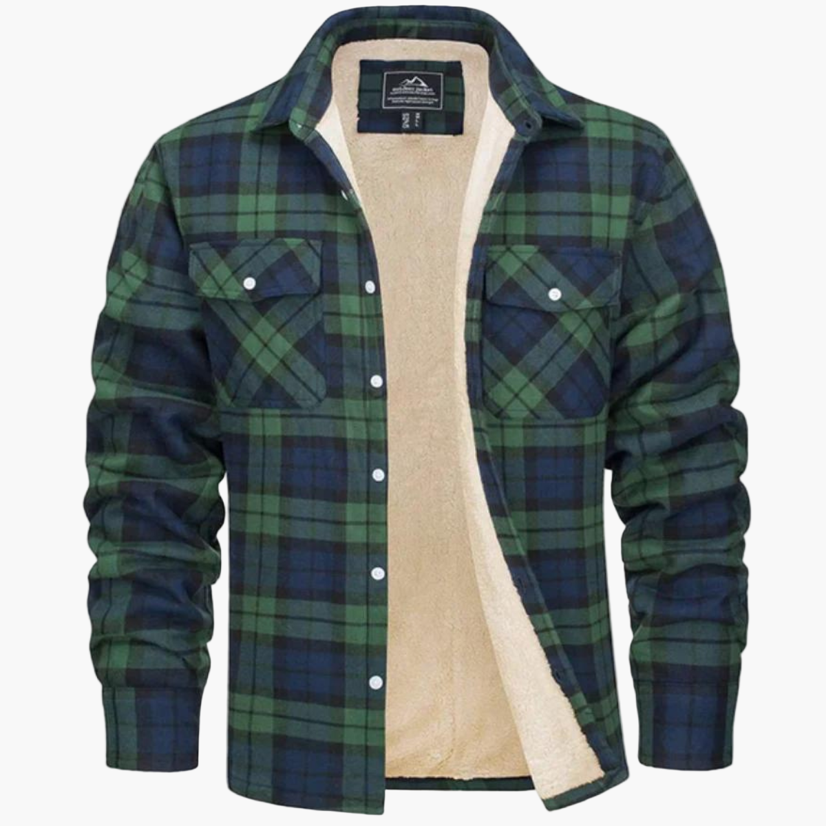 Men's Fleece Lined Checked Shirt Jacket - Stylish and Warm for Autumn and Winter