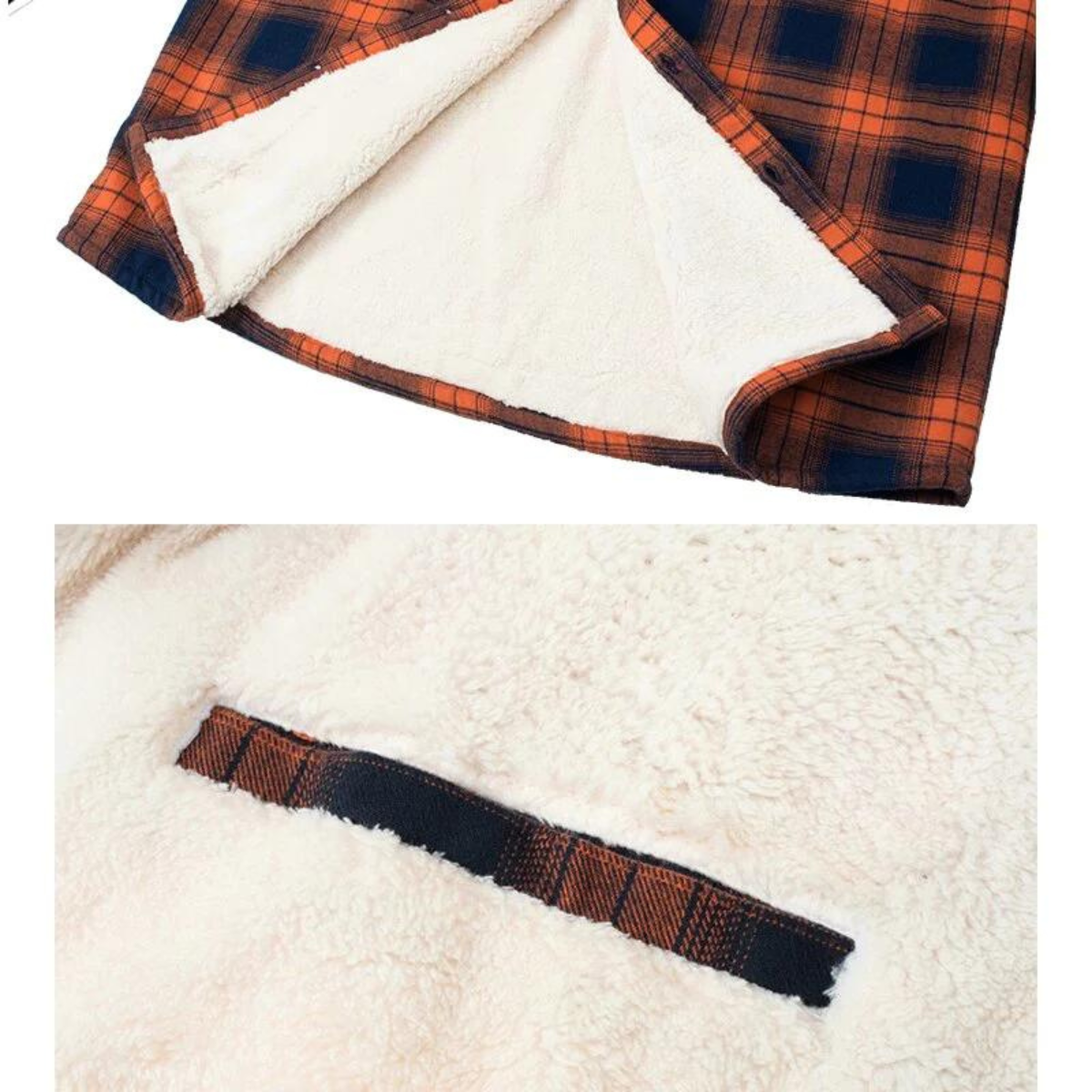 Men's Fleece Lined Checked Shirt Jacket - Stylish and Warm for Autumn and Winter