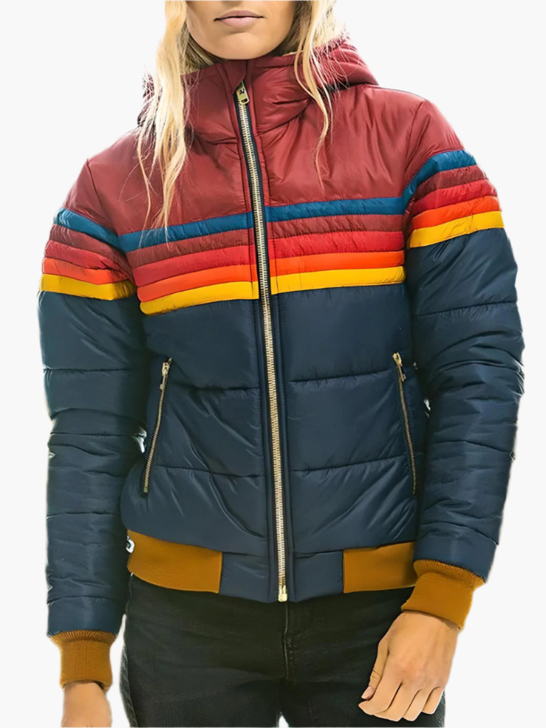 Women's Retro Padded Hoodie Jacket – Comfortable Streetwear for Winter & Autumn