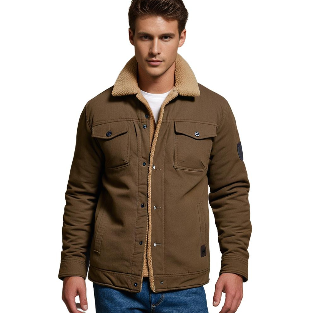 Heren Winter Bomberjack Vintage Stijl – Warme Outdoor Jas met Fleecevoering