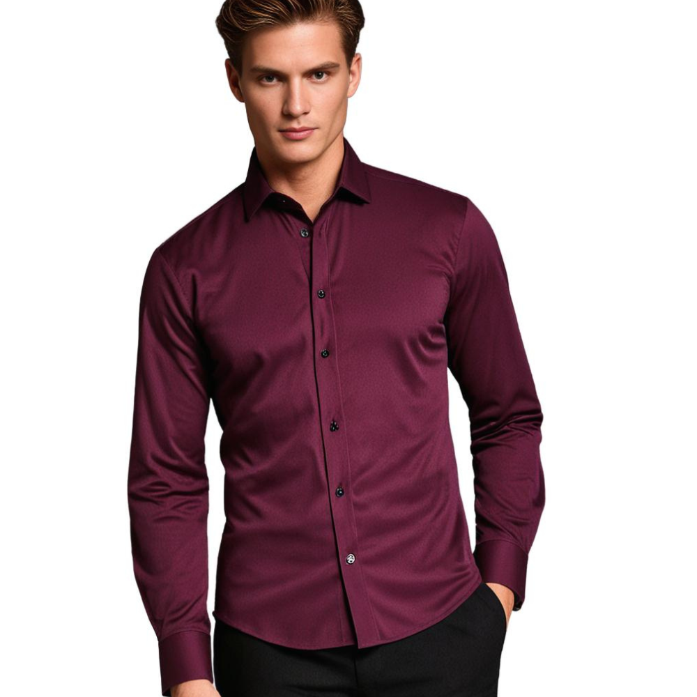 Men's Classic Stretch Shirt – Slim Fit, Business & Casual Stylish Shirt