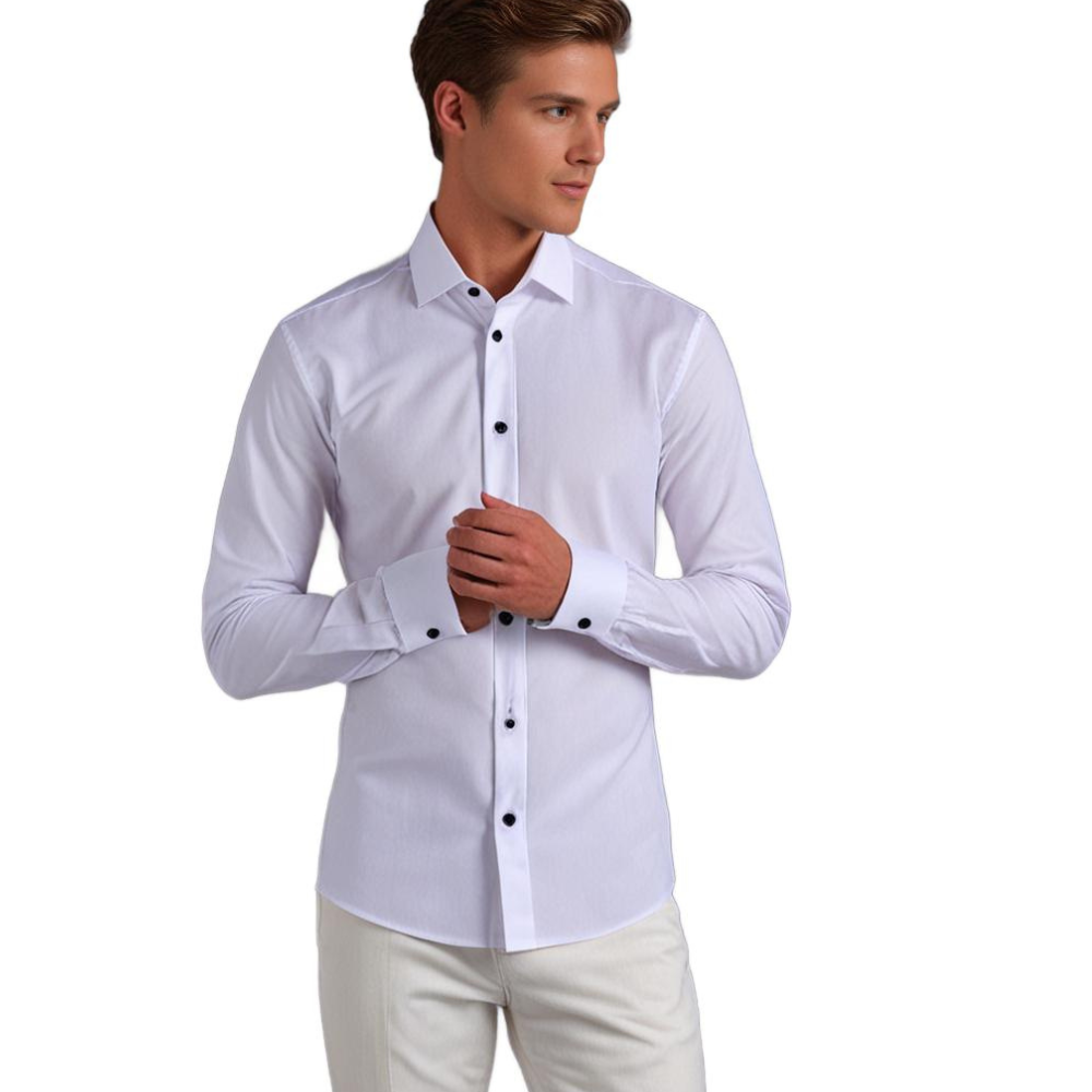 Men's Classic Stretch Shirt – Slim Fit, Business & Casual Stylish Shirt