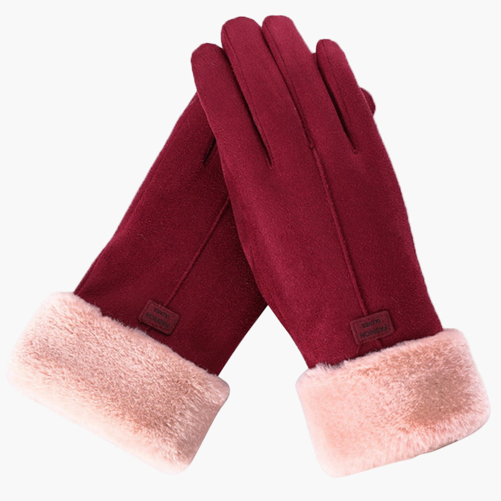 Women's Winter Gloves Touchscreen Waterproof Stylish Fluffy