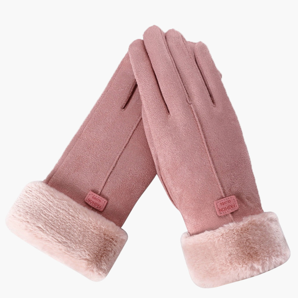 Women's Winter Gloves Touchscreen Waterproof Stylish Fluffy