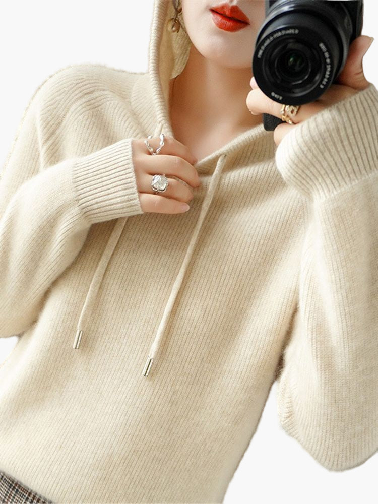 Women's Knitted Hoodie Sweater – Fashionable Comfortable Style for Every Day