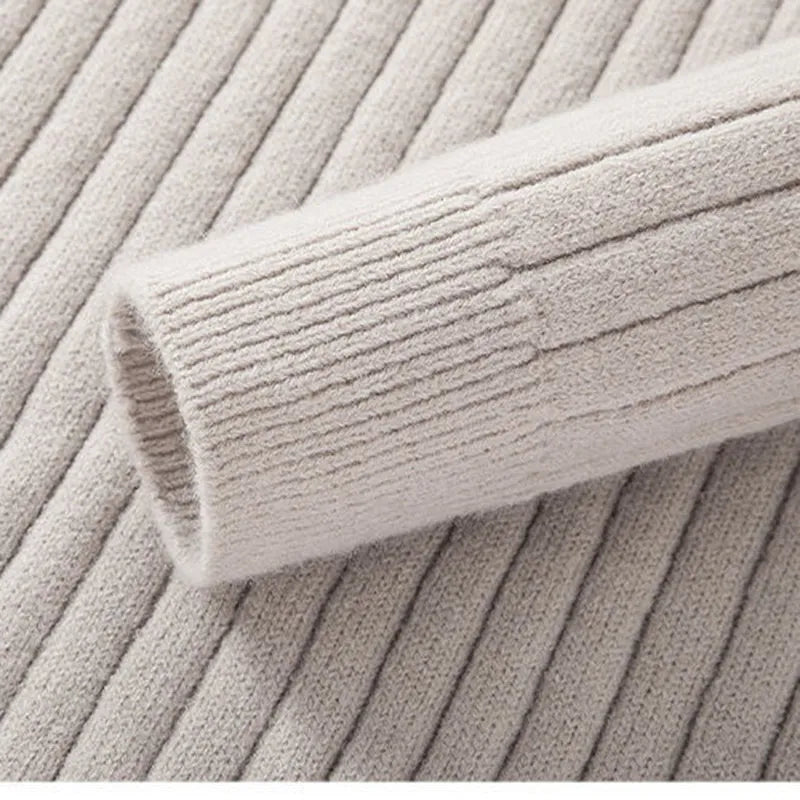 Men's Half-Zip Knitted Sweater – Casual & Comfortable with Stand-Up Collar