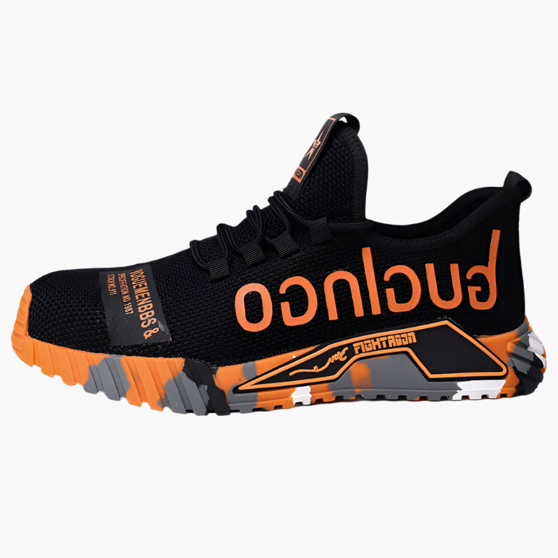 Men's Safety Shoes Sporty Work Shoes with Steel Toe for Construction and Outdoor