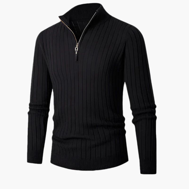 Men's Half-Zip Knitted Sweater – Casual & Comfortable with Stand-Up Collar