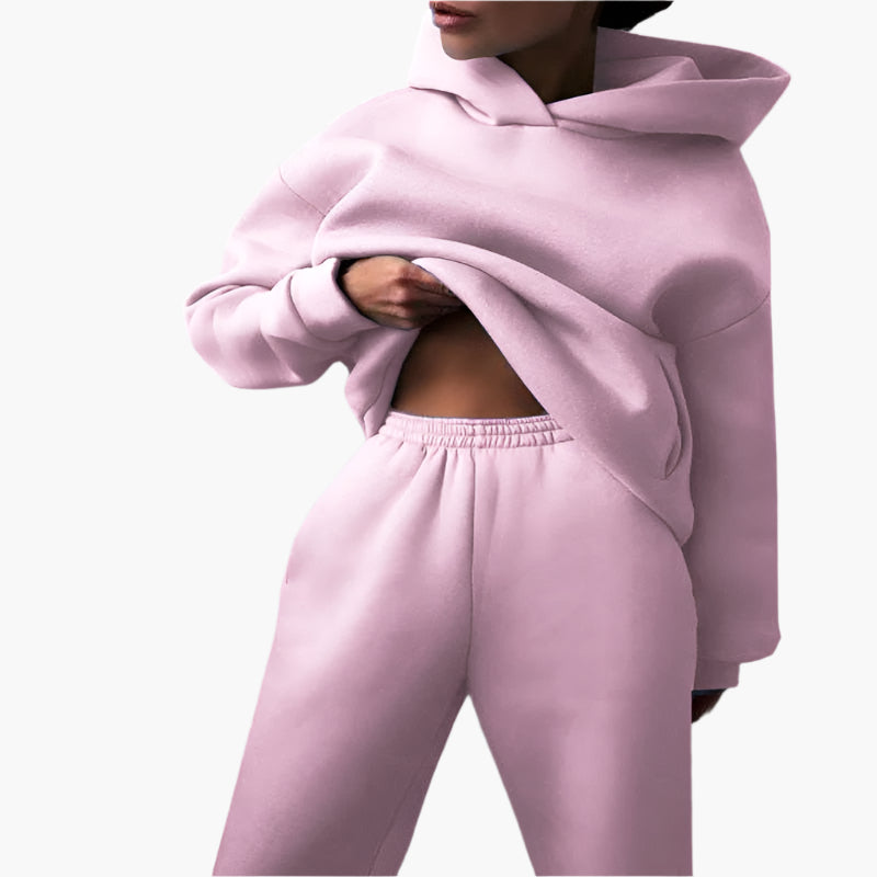 Women's Loungewear Set Oversized Hoodie and Jogging Pants – Comfortable Casual Outfit for Home and Leisure Time
