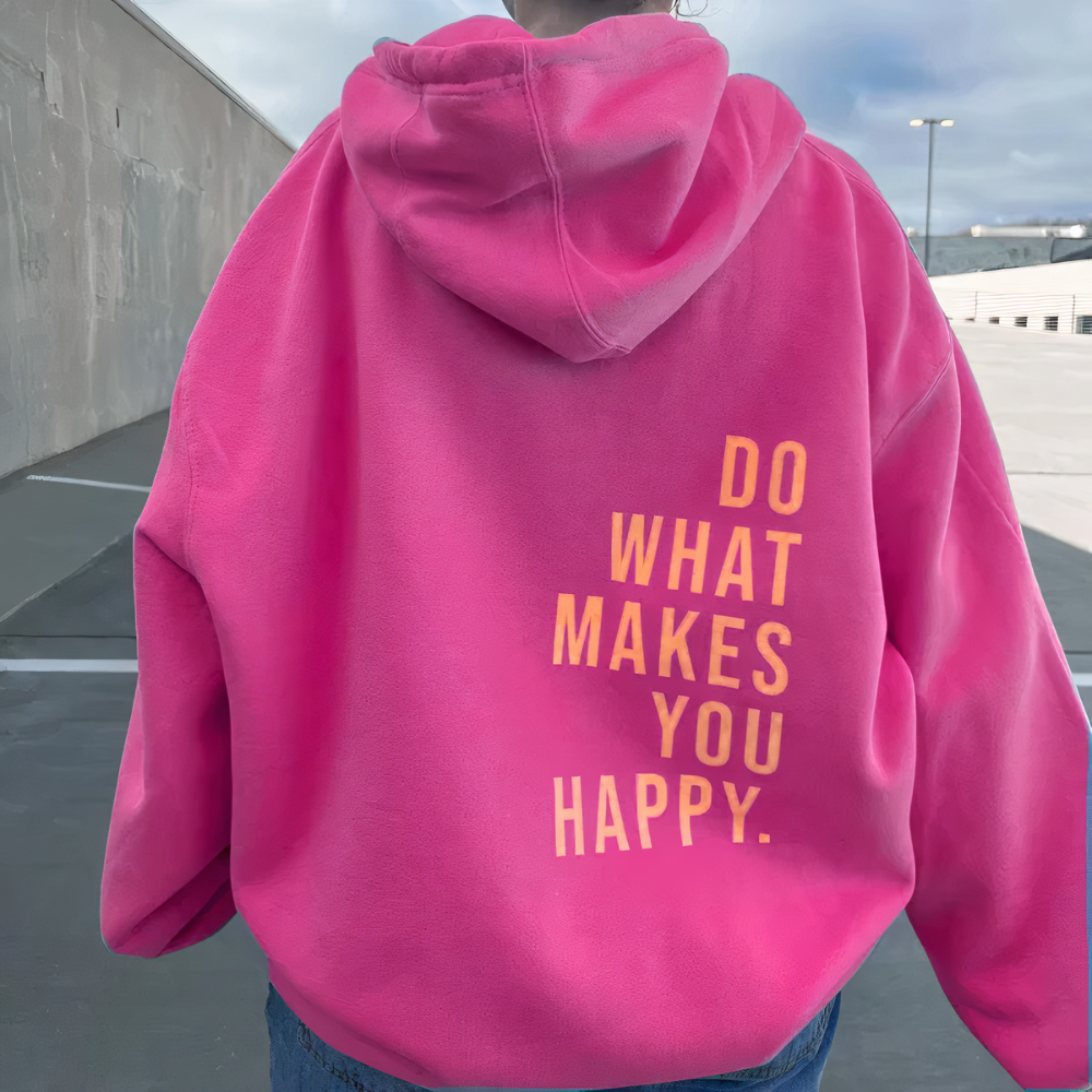 Women's Comfortable Hoodie with Text Print – Trendy Sweater for Leisure and Outdoor
