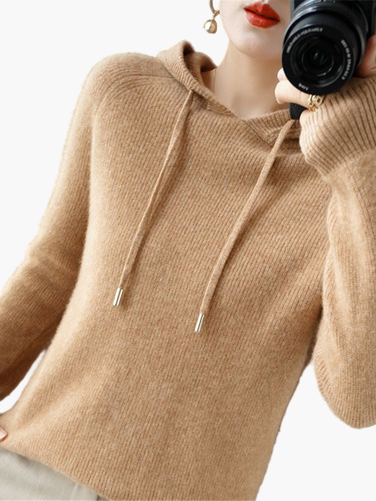 Women's Knitted Hoodie Sweater – Fashionable Comfortable Style for Every Day