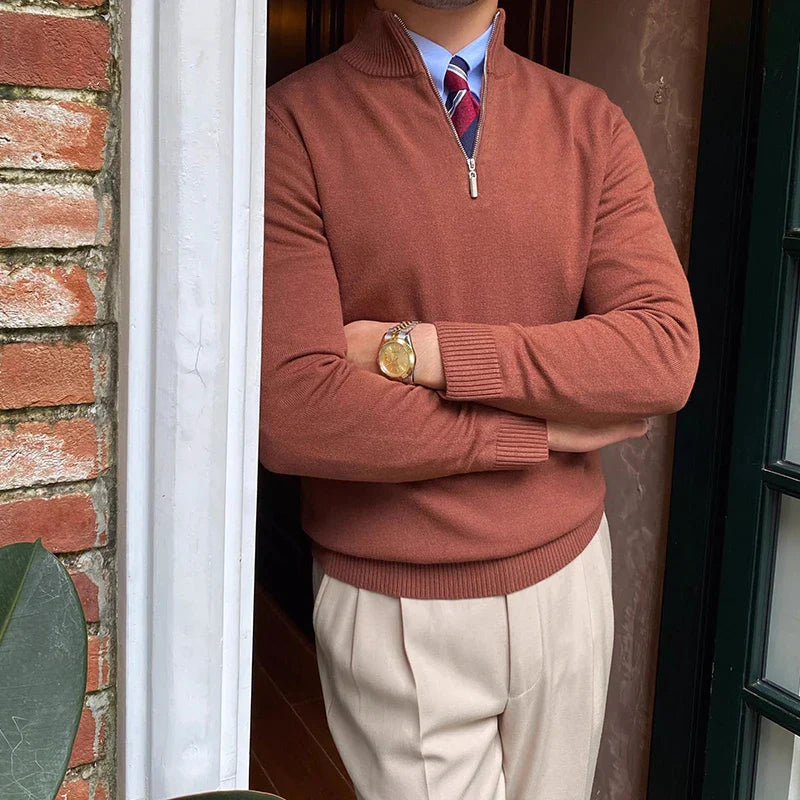 Men's Half-Zip Sweater Modern Business & Casual Stylish Comfort