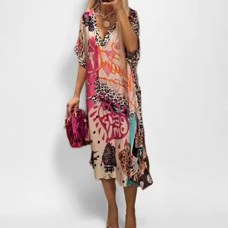 Francesca – Women's Beach Dress with Cute Print – Loose Summer Design for the Sun