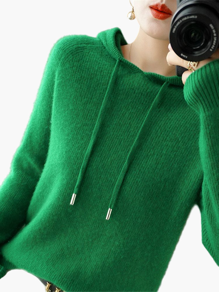 Women's Knitted Hoodie Sweater – Fashionable Comfortable Style for Every Day