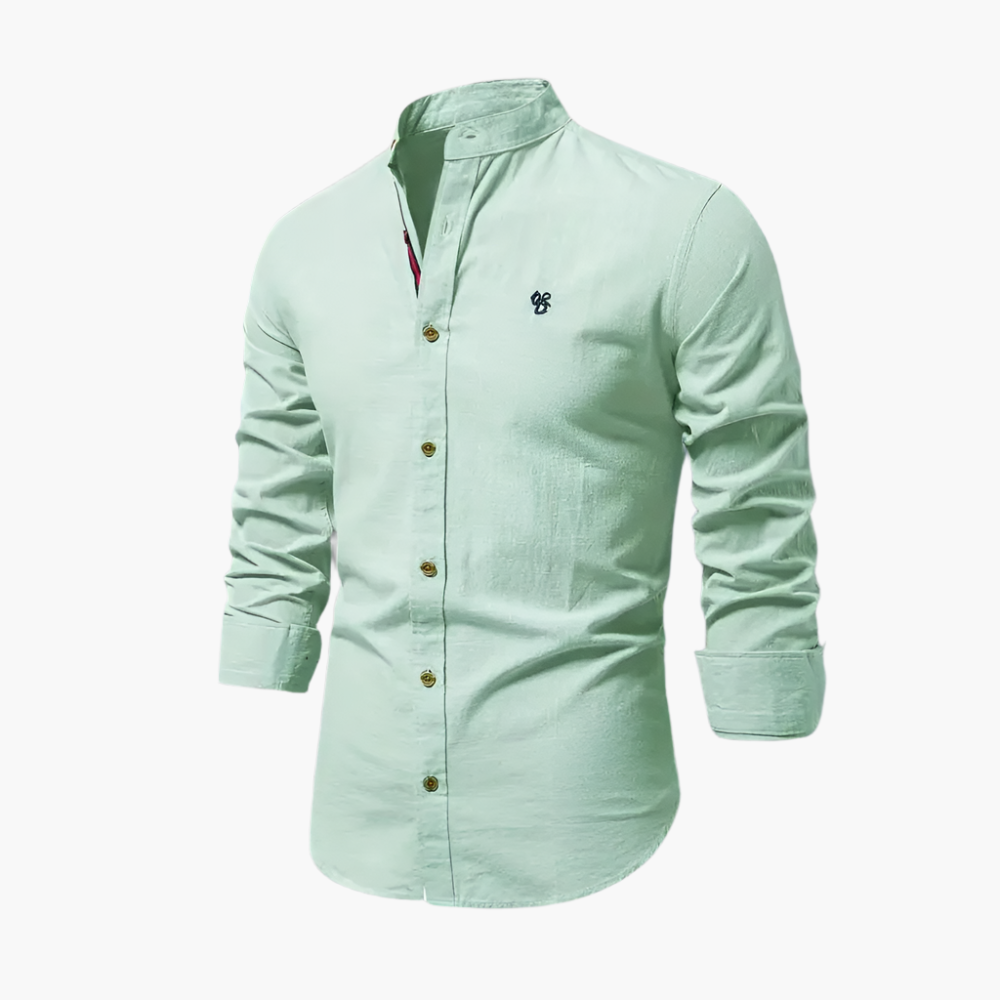 Men's Shirt Casual Stylish Long Sleeve Collarless