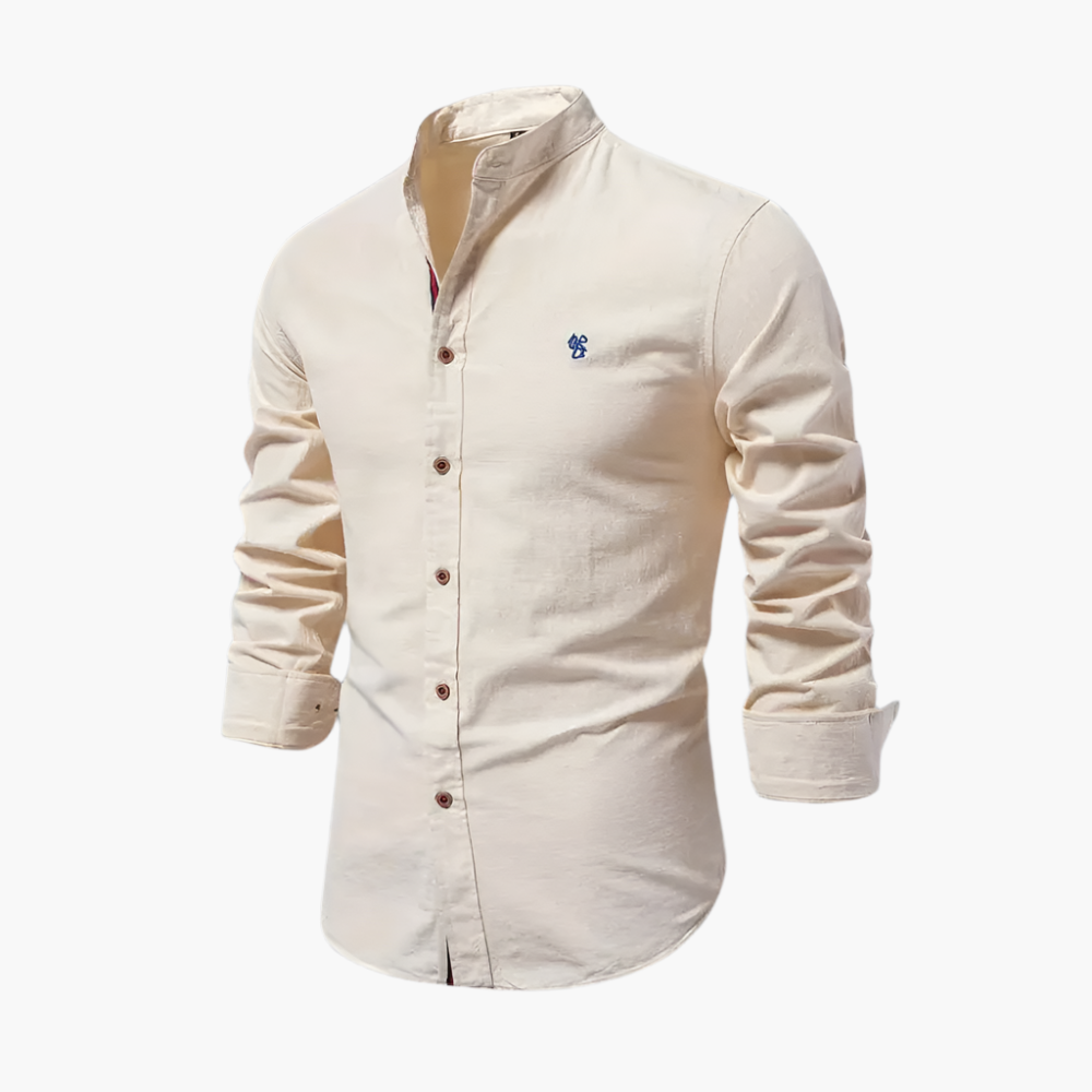 Men's Shirt Casual Stylish Long Sleeve Collarless
