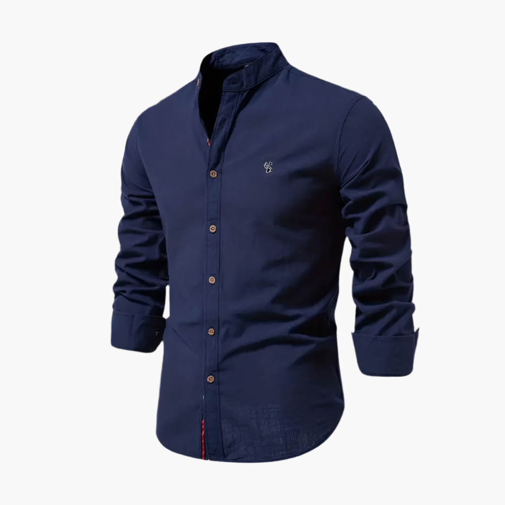 Men's Shirt Casual Stylish Long Sleeve Collarless