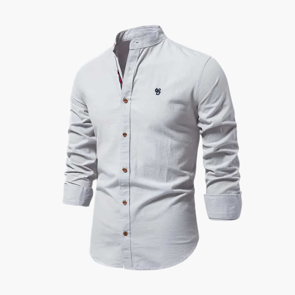 Men's Shirt Casual Stylish Long Sleeve Collarless
