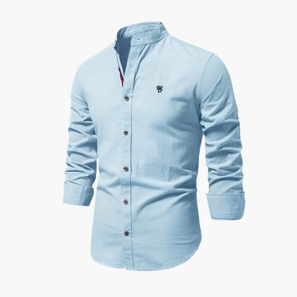 Men's Shirt Casual Stylish Long Sleeve Collarless