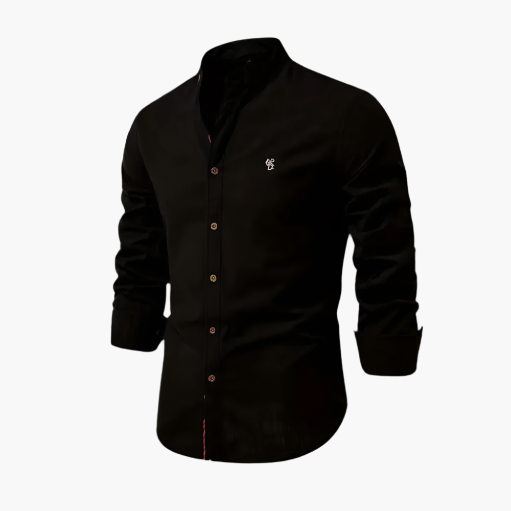 Men's Shirt Casual Stylish Long Sleeve Collarless