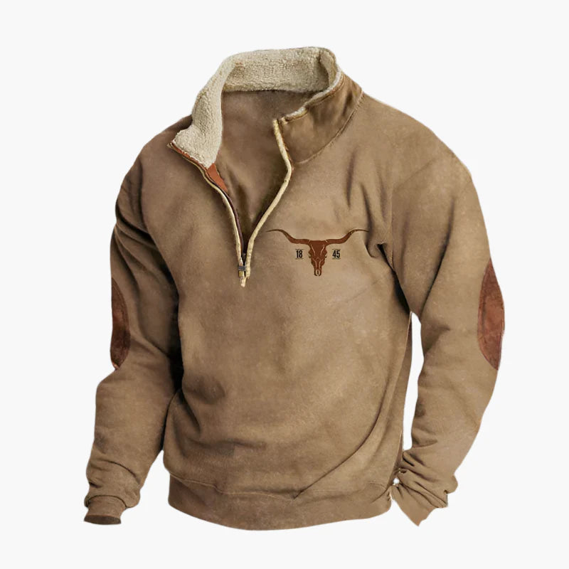 Heren Fleece Pullover met Aztec Mouwen – Comfortabele Outdoor Stijl voor Elke Dag
