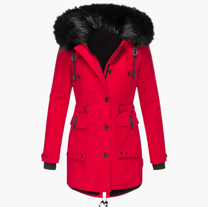 Women's Winter Parka with Hood and Faux Fur | Stylish Warm Jacket for Cold Days