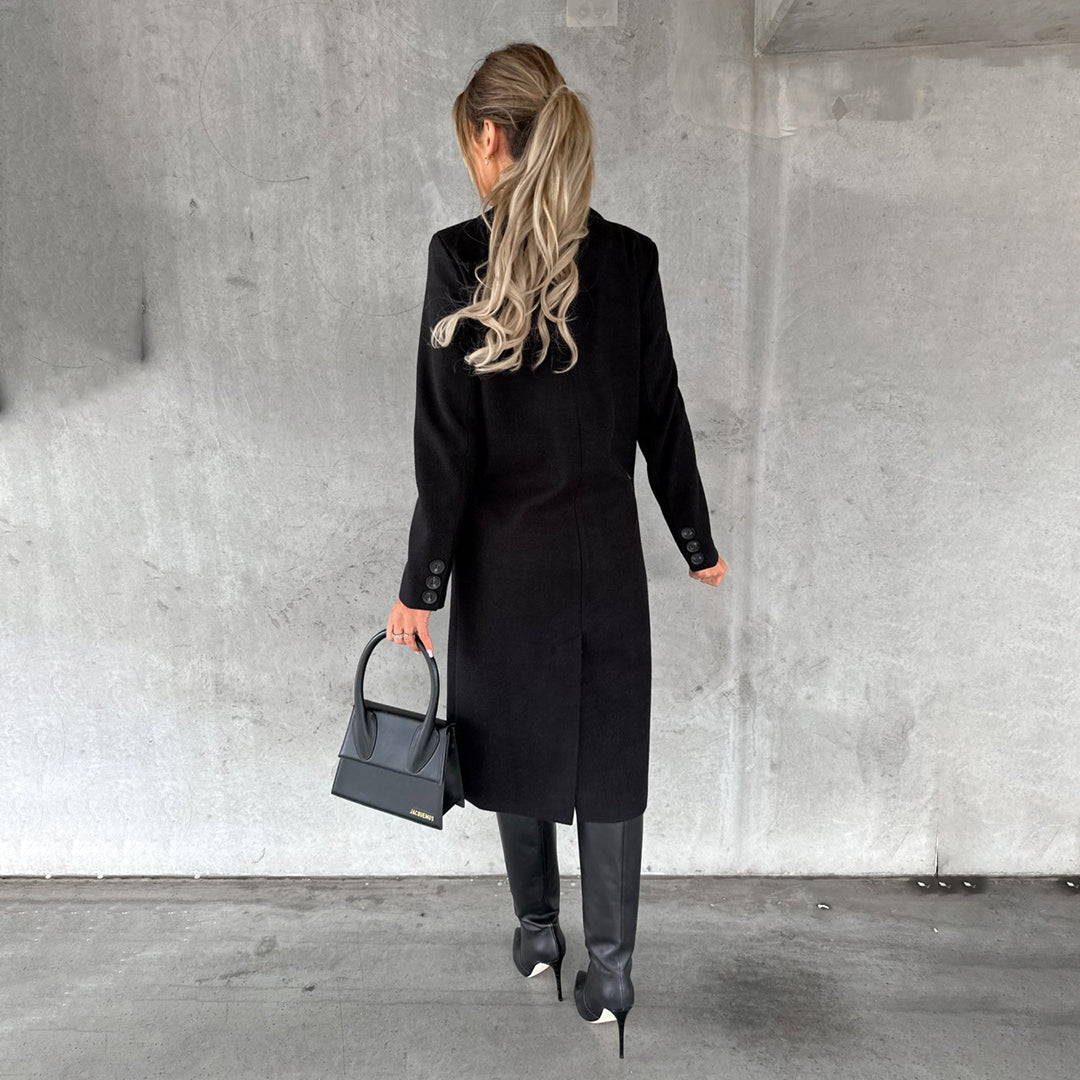 Women's Winter Coat Elegant Long Coat for Business and Casual Looks